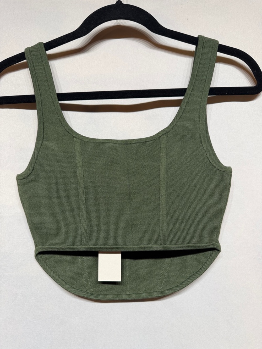 Babaton Sculpt Knit Bustier Tank Sencha Green Small NEW - Picture 3 of 6